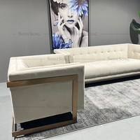 Chaise longue de luxe avec cadre en acier, mobilier nordique de chambre à coucher, hôtel