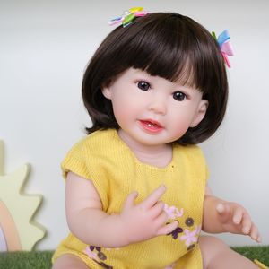 <span class=keywords><strong>NPK</strong></span>-Muñeca realista de cuerpo completo de silicona suave para niñas, muñeco de bebé de 55CM con pelo de peluca para regalo - Product Image 5