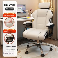 Fauteuil de Bureau de Direction Ergonomique en Cuir Confortable à Dossier Haut, Inclinable et Pivotant, Avec Repose-Pieds, à Prix Abordable