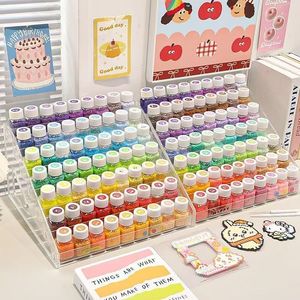 Transparent Slanted Tiered Perler Bead Organizer Multi Compartment Display Rack For Small Bottles DIY Craft <b>Paint</b> Desktop - Product Image 1