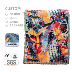 Couverture Tissée Façon <span class=keywords><strong>Tapisserie</strong></span> la Mieux Classée, Couvertures Lestées Personnalisées avec Nom, Style <span class=keywords><strong>Graffiti</strong></span>, Conception Personnalisée, N'importe Quel Motif sur Mesure - Product Image 1