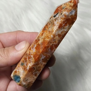 Torre de Cristal Simbiótico de Apatita Azul Premium y Piedra del Sol, Obelisco de Piedra Natural para Reiki y Decoración del Hogar, Precio de Fábrica - Product Image 3