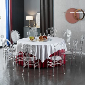 Sedia da pranzo trasparente in acrilico dal Design moderno 2025 con sedile posteriore a motivi geometrici per uso interno ed esterno in materiale plastico per PC