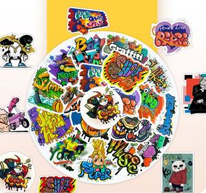 50pcs היפ הופ רחוב צבעוני מדבקת גרפיטי מגניב עבור מזוודות סקייטבורד נייד כוסות טלפון dify מדבקות לוגו - Product Image 4