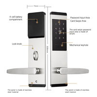 Cerradura Inteligente para Hotel con Llave Mecánica y NFC, WiFi Integrado, Cerradura Metálica TT, Contraseña, Gestión Hotelera, Almacenamiento en la Nube