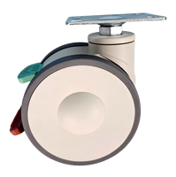Roulettes médicales de 125 mm (5 pouces) avec plaque supérieure pour lits d'hôpital et mobilier médical