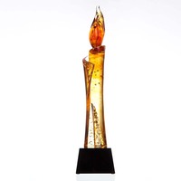Trophée personnalisable en verre de jade Liuli Flame, écologique et sablé