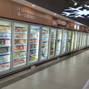 <span class=keywords><strong>Vitrina</strong></span> Refrigerada <span class=keywords><strong>Vertical</strong></span> de Exhibición con Puerta de Vidrio Cuadrada SS304, Diseño con Divisores Transparentes para Supermercados - Product Image 5