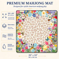 Tapis de jeu de mahjong personnalisé avec impression par sublimation sur mesure, tapis de jeu en néoprène enroulable portable 33x33 pouces pour 4 joueurs