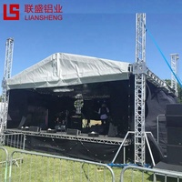 Estructuras de Exhibición para Interiores, Podio de Escenario Exterior de Aluminio, Sistema de Estructura de Techo Curvo Triangular, Plataforma para Eventos y Conciertos