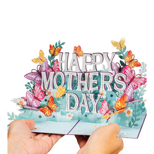 Tarjeta de Felicitación 3D Pop-up para el Día de la Madre, la Mejor Mamá del Mundo, Ramo de Flores Moradas, Disponible en Stock - Product Image 3