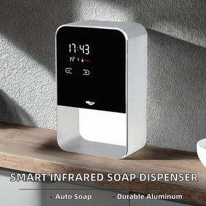 Distributeur de liquide automatique sans contact 480 ml en alliage d'aluminium rechargeable avec écran LCD et affichage de la température, design moderne pour hôtels et foyers - Product Image 2