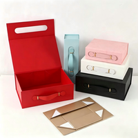 Boîte à Cadeaux Portable en Gros, Boîte Pliante Magnétique Premium avec Poignée en Cuir pour Cadeaux d'Entreprise Blanc Alabastro Champignon