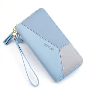 Dames Clutch Grote Capaciteit Kaarten Organizer Polsbandje Strap Wallet Vrouwen Lange Kwastje Portemonnee