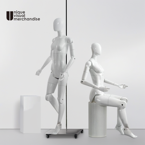 Mannequin robot homme/<span class=keywords><strong>femme</strong></span> articulé multifonctionnel en fibre de verre pour la pose debout, assise, en course ou en position sportive - Product Image 3