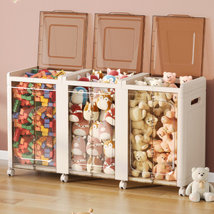 Clothing Organizer <b>Storage</b> <b>Cabinet</b> With Wheels Foldable Rectangle Standing Type Multi Functional Large Capacity - Product Image 2