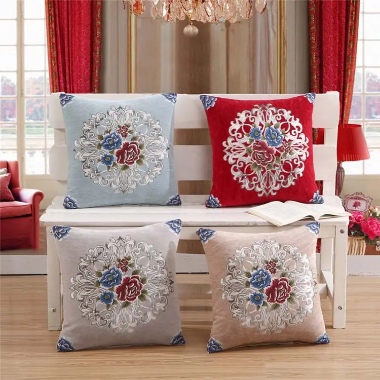 ソファクッション用ベルベット装飾ヨーロッパ枕ケース45x45cmフローラルデザイナー枕ケース枕を投げる家の装飾