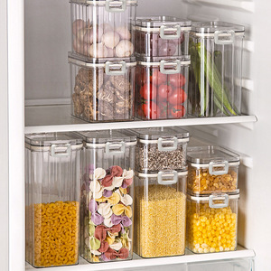 Прозрачные пластиковые контейнеры для хранения класса люкс, многофункциональные, эстетичные, для сохранения свежести, для круп, зерен, кухни - Product Image 3