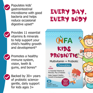 Tabletas Masticables Multivitamínicas Probióticas para Niños con Frutas Naturales que Favorecen el Crecimiento Saludable y Promueven Dientes Sanos - Product Image 3