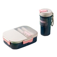 Hochwertiges koreanisches Kinder-Thermo-Lunchbox-Set 1200ML Wiederverwendbare auslaufsichere Bento-Box aus Kunststoff mit Snack-Besteck