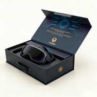 GoTop Luxury pour lunettes VR avec surface mate texturée, boîte d'emballage personnalisée robuste, fermeture magnétique