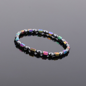 Nueva Llegada, Tobillera de Hematita Brillante de Color AB, Estilo Europeo Americano, Curación Magnética, Elástica, Hecha a Mano, Joyería de Cuentas para el Tobillo - Product Image 2