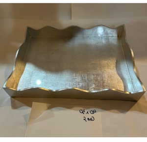 Bandeja de laca azul profundo, bandeja ovalada minimalista con acabado similar al de un espejo para organizar la sala de estar y la oficina de forma moderna - Product Image 1