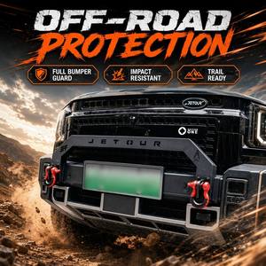 กันชนหน้าเหล็กแมงกานีสสำหรับ Jetour Traveler T2 Shanhai T2 ปี 2024-2026 พร้อมห่วง D-Ring สีแดงสำหรับออฟโรด - Product Image 6