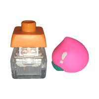 Novelty Fruit Keycap Keyboard Decompression Fidget Plastic Keychain Peach Press Button Taptap Clicker Keyring Schoolbag Charm