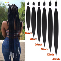 Cheveux à tresser en fibre Kanakalon, 100 %, 42 pouces, 50 pouces, 72 pouces, longueurs personnalisables, pré-étirés
