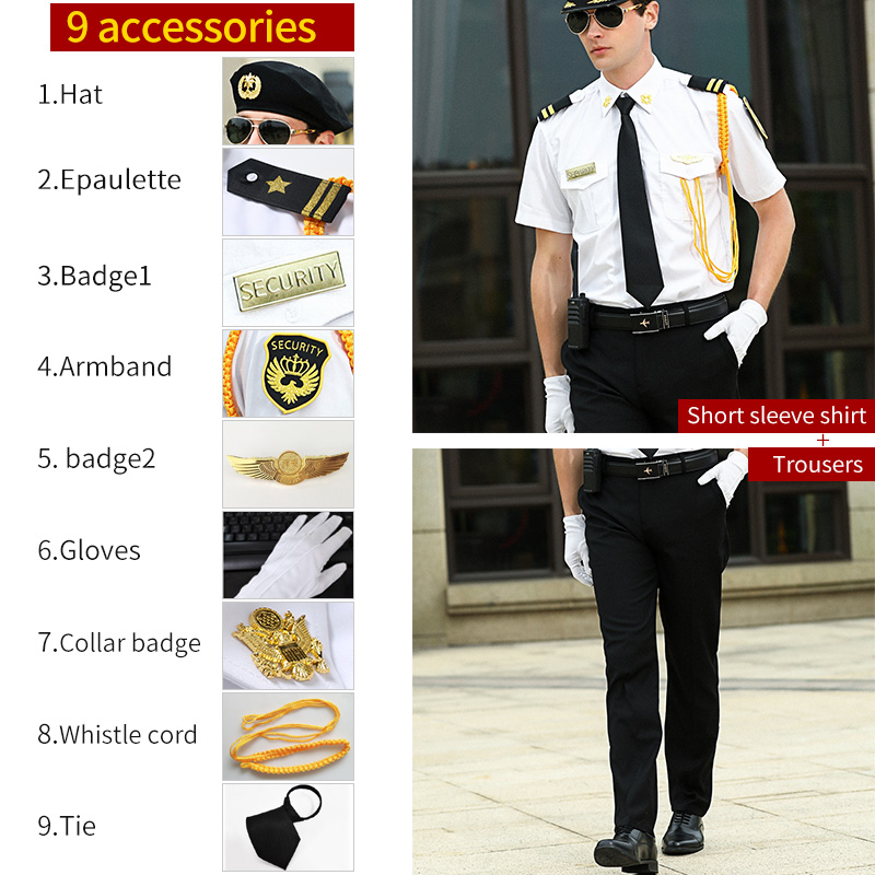 Camisa de manga corta Traje + gorro + charreteras 1 + 1 + 8