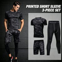 Ensemble de vêtements de sport d'été pour homme Amflex, en spandex/polyester, ultra-léger, respirant, à séchage rapide, anti-transpiration, compression