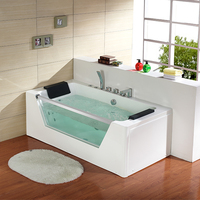 Vente en gros Baignoire de massage en acrylique Baignoire spa hydromassante autoportante pour 1 personne avec 12 jets Hôtel Salle de bain de luxe Trempage