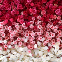 Décoration murale de mariage en rose dégradée, bouquet de fleurs artificielles fait main en soie, toile de fond florale hautement réaliste, taille et couleur personnalisables