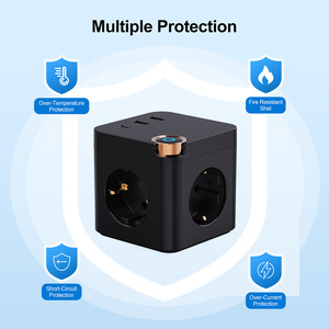European Standard Power Strip 4 <b>USB</b> A Ports 16A <b>Switch</b> Socket With Child Protection Flame Retardant IP20 Wiring Socket - Product Image 4