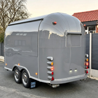 Camión de Comida Retro Totalmente Equipado de Acero Inoxidable, Carrito Móvil de Helados y Comida Rápida con Sistema de Energía para Catering