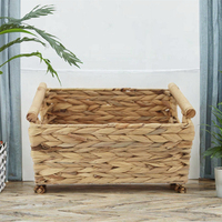 Petits paniers de rangement carrés tissés en fibre de plantes de rotin, écologiques, pliables et flexibles, de haute précision, organisateur de désordre de bureau pour