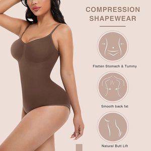 Women Fajas Tummy Control Body Shaper With Bra Women Nude Black <strong>White</strong> Shapewear Bodysuit <strong>Thong</strong> for Wedding - Product Image 4