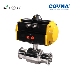 Vente de liquidation B2B Covna : Vanne à boisseau sphérique pneumatique à double action, 2 voies, à raccord Tri-Clamp, en acier inoxydable de qualité alimentaire, avec actionneur hydraulique - Product Image 4