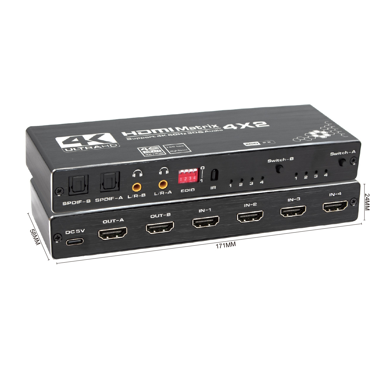 Justlink HDMI2.0 マトリックス HDTV 3D デュアルオーディオエクス