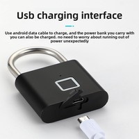 Cadenas portable étanche à empreinte digitale, rechargeable par USB, sans clé, intelligent, pour casier de gym, sac à dos scolaire, en alliage de zinc, sécurisé