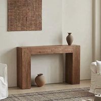 Table console en bois massif pour un intérieur calme, style maison d'hôtes originale, table de présentation longue pour l'arrière de canapé, pour chambre et entrée