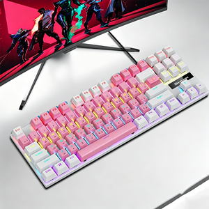 Wired Gaming Keyboard Three Color Splicing Light Up Mechanical Feeling Keyboard Desktop <b>Computer</b> <b>Accessories</b> - Product Image 5