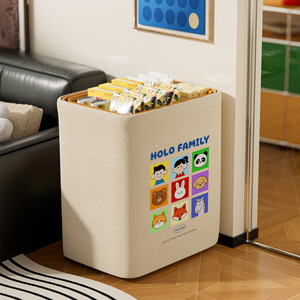 Holo Family <b>Foldable</b> Canvas Laundry <b>Basket</b> Rectangle Storage Organizer for Clothing Toys Home Use - Product Image 3