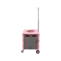 Chariot de courses pliable en plastique de 3 kg avec roues, mini-chariot de supermarché pour transporter des produits, boîte de travail de bureau