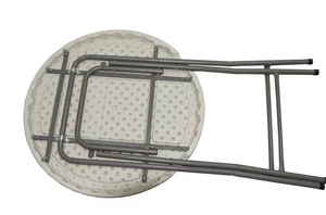 Mesas de barra altas de plástico HDPE redondas para exteriores comerciales de 80cm, mesas de cóctel de fiesta redondas plegables de alta calidad - Product Image 4