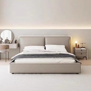 Base de Cama Moderna Tapizada en Cuero Sintético, Diseño Minimalista, Láminas de Madera, Color Negro, Tamaño Queen - Product Image 3