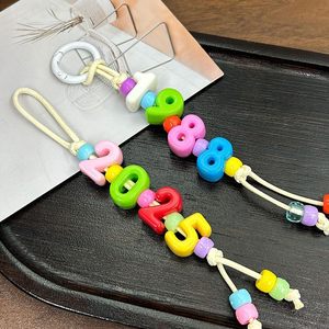 Perles en vrac en acrylique violet de 20 mm, grandes lettres en plastique, blocs alphabétiques pour chaîne de téléphone portable, pendentif de sac - Product Image 5
