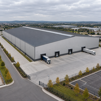 Bâtiment métallique préfabriqué EN S355 multi-voûtes pour entrepôt, atelier, bureau, avec panneaux en laine minérale