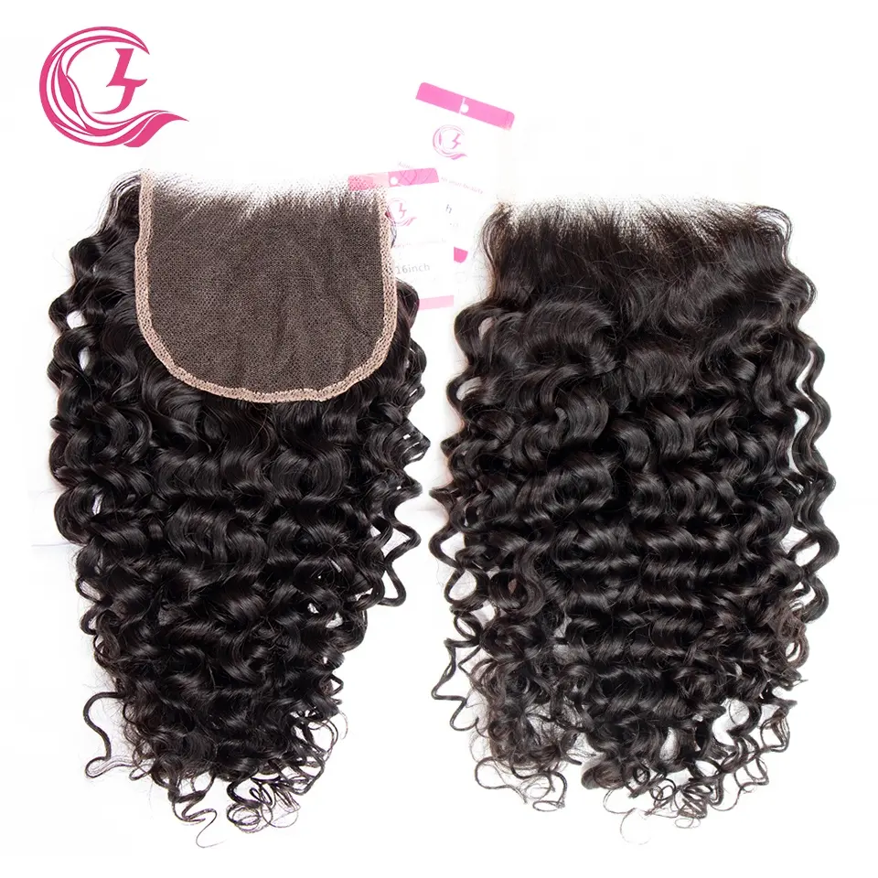 Korean Hair Manufacturers Dropshipping Cheap Swiss Thin Transparent Natural 4X4 5X5 Water Wave Hd Lace Closure With Bundles